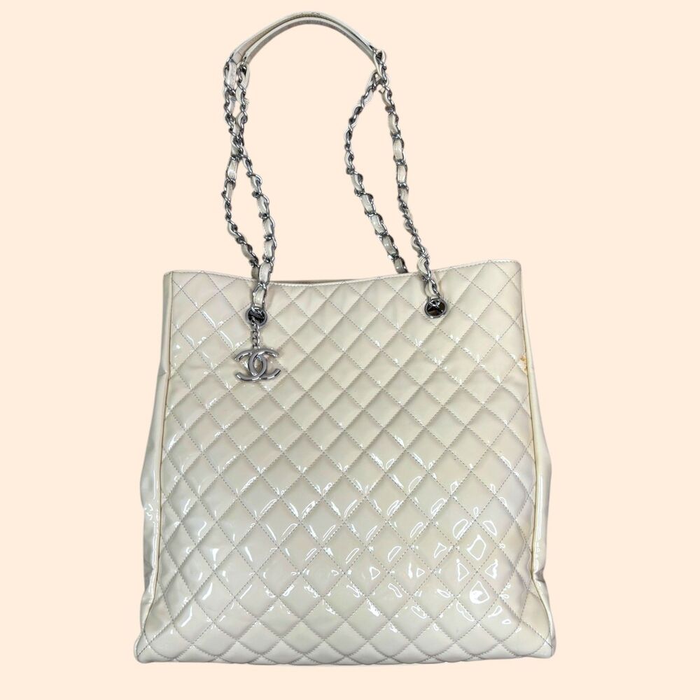 Chanel Quilted Patent Large Tote
